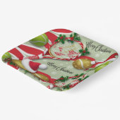 テニスクリスマスフェスティバルラケットとボール ペーパープレート (傾斜あり)