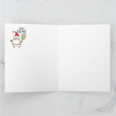 テニスクリスマスホリデーとボールとサンタおもしろい カード (内部)