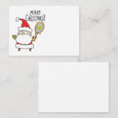 テニスクリスマスホリデーとボールとサンタおもしろい ノートカード (正面/裏面)