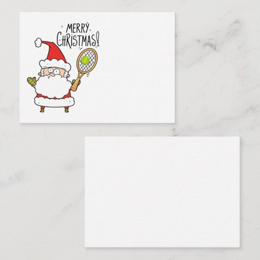 テニスクリスマスホリデーとボールとサンタおもしろい ノートカード (正面/裏面)