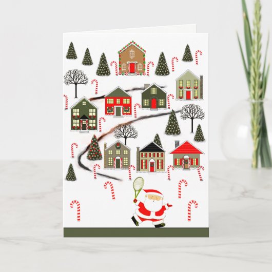 テニスクリスマスホリデーカード シーズンカード (正面)