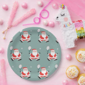 テニスクリスマスホリデーパーティー ペーパープレート (パーティー)