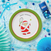テニスクリスマスホリデーパーティー ペーパープレート (パーティー)