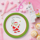 テニスクリスマスホリデーパーティー ペーパープレート (パーティー)