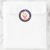 テニスクリスマスホリデー ラウンドシール (バッグ)