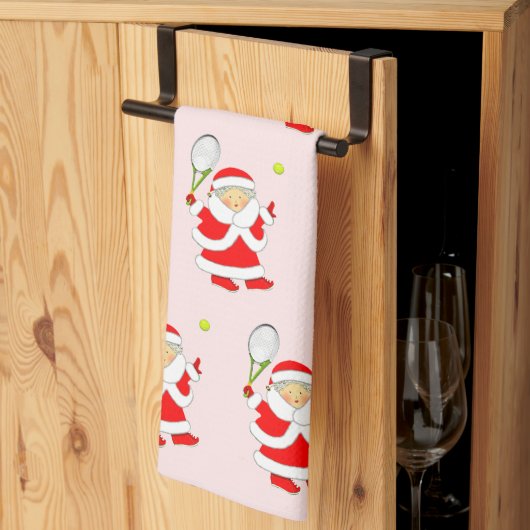 テニスクリスマス キッチンタオル (三つ折り)