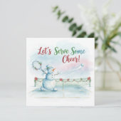 テニスクリスマス クリスマスの雪だるま シーズンカード (スタンド正面)