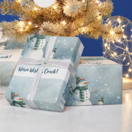 テニスクリスマス クリスマスの雪だるま ラッピングペーパー