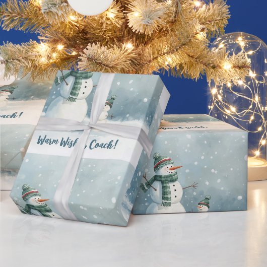 テニスクリスマス  クリスマスの雪だるま  ラッピングペーパー (クリスマス)