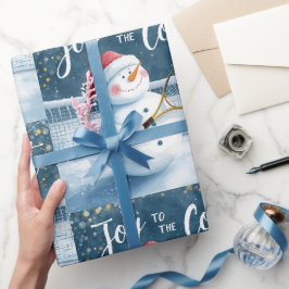 テニスクリスマス クリスマスの雪だるま ラッピングペーパー