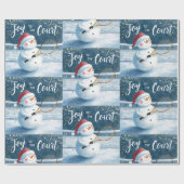 テニスクリスマス クリスマスの雪だるま ラッピングペーパー (フラット)