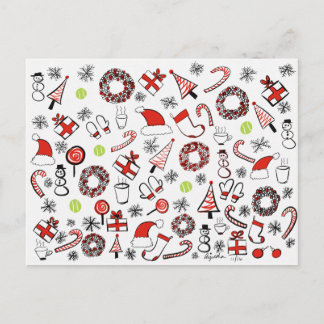 テニスクリスマス シーズンポストカード