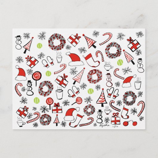 テニスクリスマス シーズンポストカード (正面)