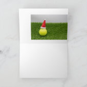 テニスクリスマス&テニスボールとサンタハットポスト シーズンカード (内部)