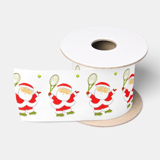 テニスクリスマス ホリデー サテンリボン (リール)
