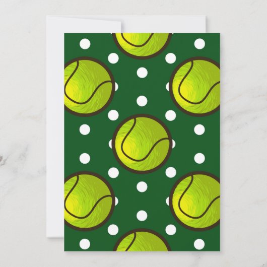テニスグリーンとイエローバースデーパーティ招待状 (裏面)