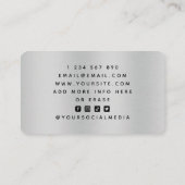 テニスコアーメタリックプレーヤーロゴソーシャルメディア 名刺 (裏面)