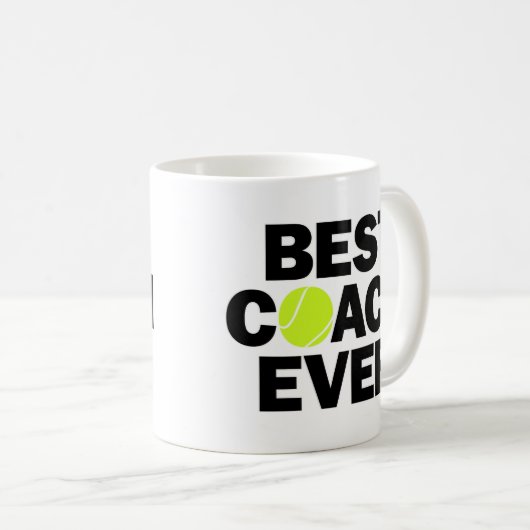 テニスコチベストコーチエバーコーおもしろいヒマグ コーヒーマグカップ (正面右)