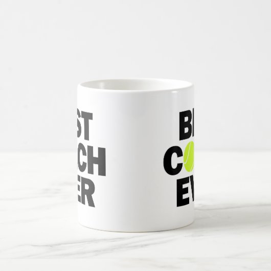 テニスコチベストコーチエバーコーおもしろいヒマグ コーヒーマグカップ (中央)