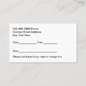 テニスコッズクラスアポイントメントアラーム 予約カード (裏面)