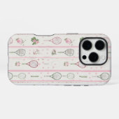 テニスコラージュパターン iPhoneケース (裏面横)