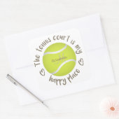 テニスコーガーリートは私のハッピー・プレイスタイポグラフィ スクエアシール (封筒)