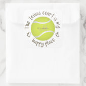 テニスコーガーリートは私のハッピー・プレイスタイポグラフィ スクエアシール (バッグ)