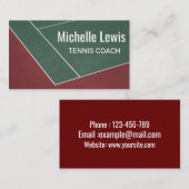 テニスコーシンプルプロフェッショナル懸命コートスポーツ 名刺 (正面/裏面)