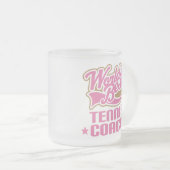 テニスコーチのギフト フロストグラスマグカップ (正面右)
