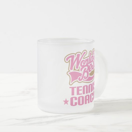 テニスコーチのギフト フロストグラスマグカップ (正面右)