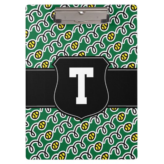 テニスコーチのクリップボード |モノグラパーソナライズされたム クリップボード (正面)