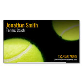 テニスコーチのトレーナーの練習のレッスン マグネット名刺 (正面)
