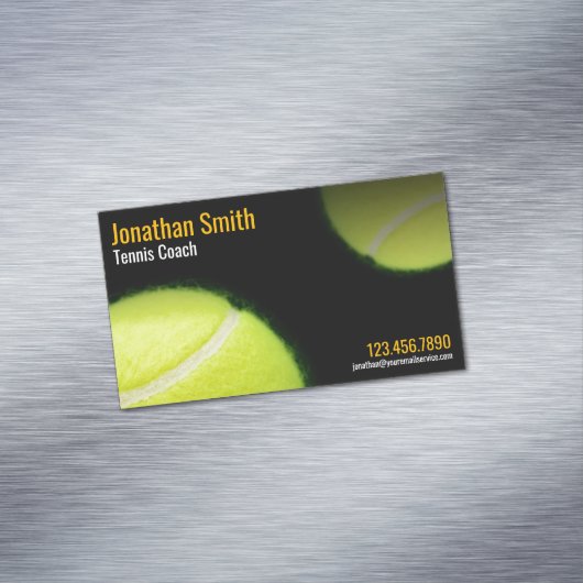 テニスコーチのトレーナーの練習のレッスン マグネット名刺 (インサイチュ)