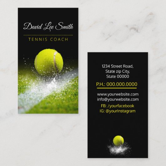 テニスコーチの名刺 名刺 (正面/裏面)