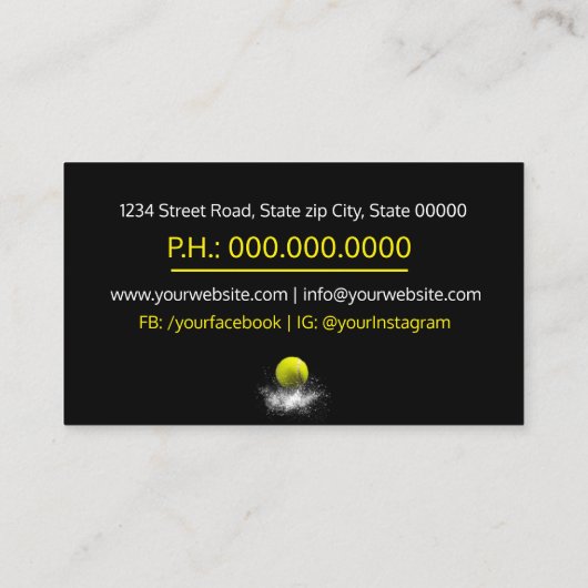 テニスコーチの名刺 名刺 (裏面)