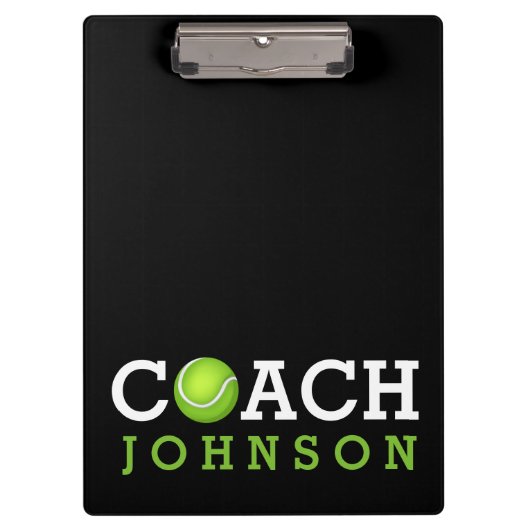 テニスコーチの名前をカスタムする クリップボード (正面)