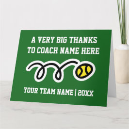 テニスコーチ用の大型サンキューカード サンキューカード