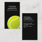 テニスコーチ/インストラクター/プレーヤーブラック 名刺 (正面/裏面)