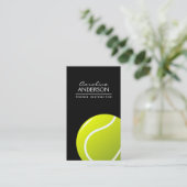 テニスコーチ/インストラクター/プレーヤーブラック 名刺 (スタンド正面)