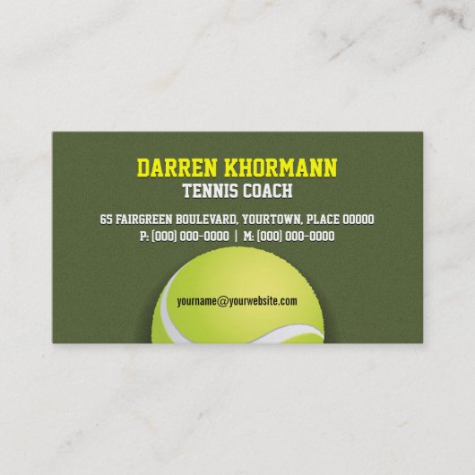 テニスコーチ 名刺 (正面)