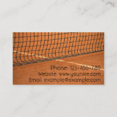 テニスコートあなたの名前プロフェッショナルインストラクターネット 名刺 (裏面)