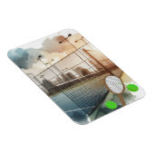 テニスコートとラケット マグネット (右側)