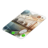 テニスコートとラケット マグネット (左側)