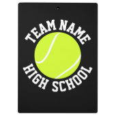 テニスコートのカスタムチーム名とカラースポーツ クリップボード (裏面)