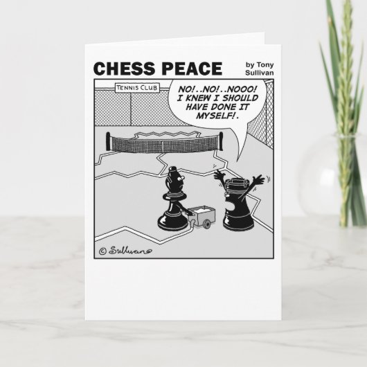 テニスコートのシーンChess Peaceの漫画 カード (正面)
