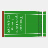 テニスコートのレイアウトのグラフィック 長方形シール (正面)