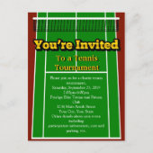 テニスコートのレイアウトグラフィック、招待されました インビテーションポストカード (正面)