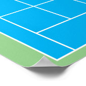 テニスコートのレイアウト寸法ポスターテンプレート ポスター (角)