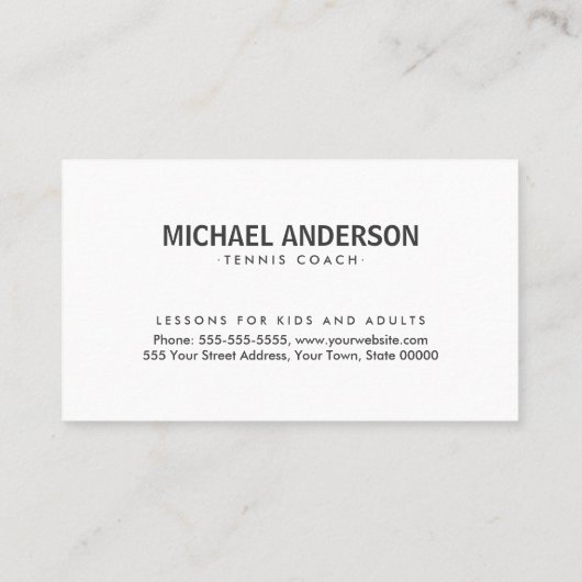 テニスコートの名刺 名刺 (裏面)