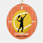 テニスコートの選手パーソナライズされた達 セラミックオーナメント (左)